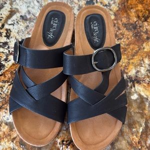 Euro soft black comfort sandals